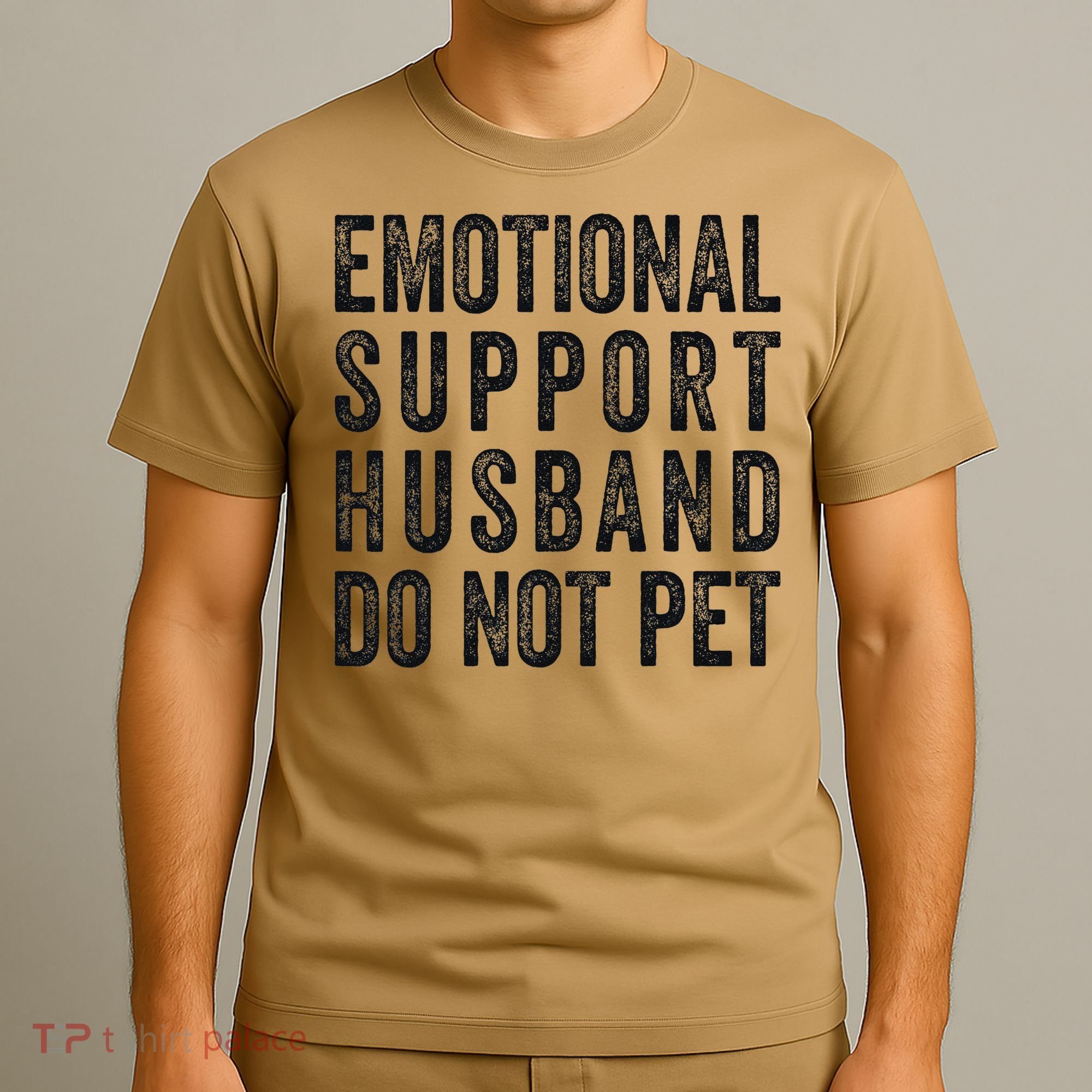 Funny Emotional Support Husband Do Not Pet Retro Husbands T-Shirt
