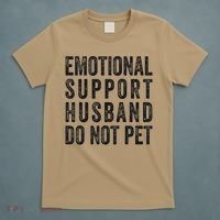 Funny Emotional Support Husband Do Not Pet Retro Husbands T-Shirt thumb 5