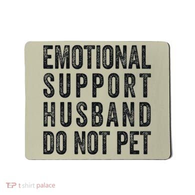 Funny Emotional Support Husband Do Not Pet Retro Husbands Mousepad
