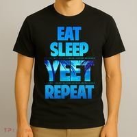 Funny Eat Sleep Yeet Repeat Vintage Gift T-Shirt thumb 3