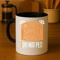 Funny Emotional Support Husband Do Not Pet Coffee Mug thumb 4