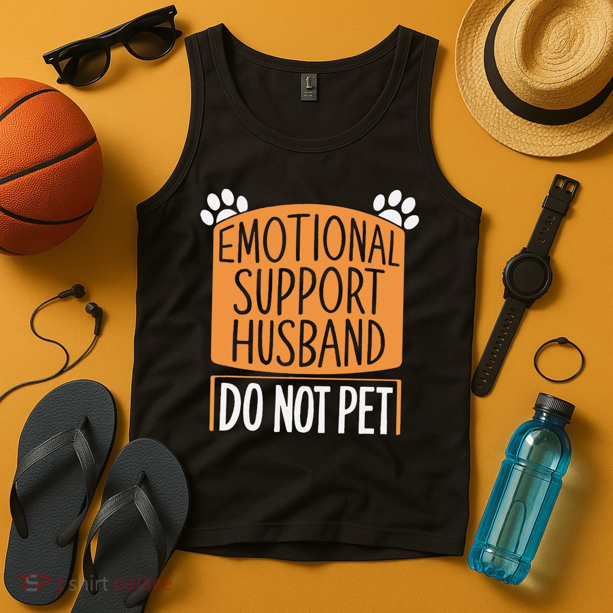 Funny Emotional Support Husband Do Not Pet Tank Top
