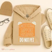 Funny Emotional Support Husband Do Not Pet Hoodie thumb 4