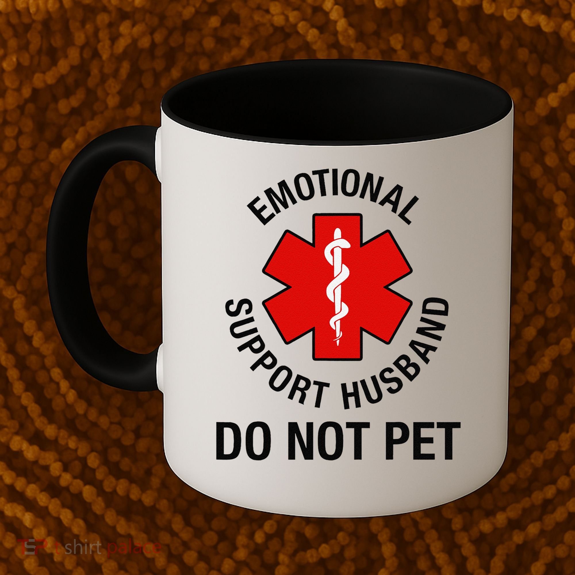 Funny Emotional Support Husband Do Not Pet Saying Coffee Mug