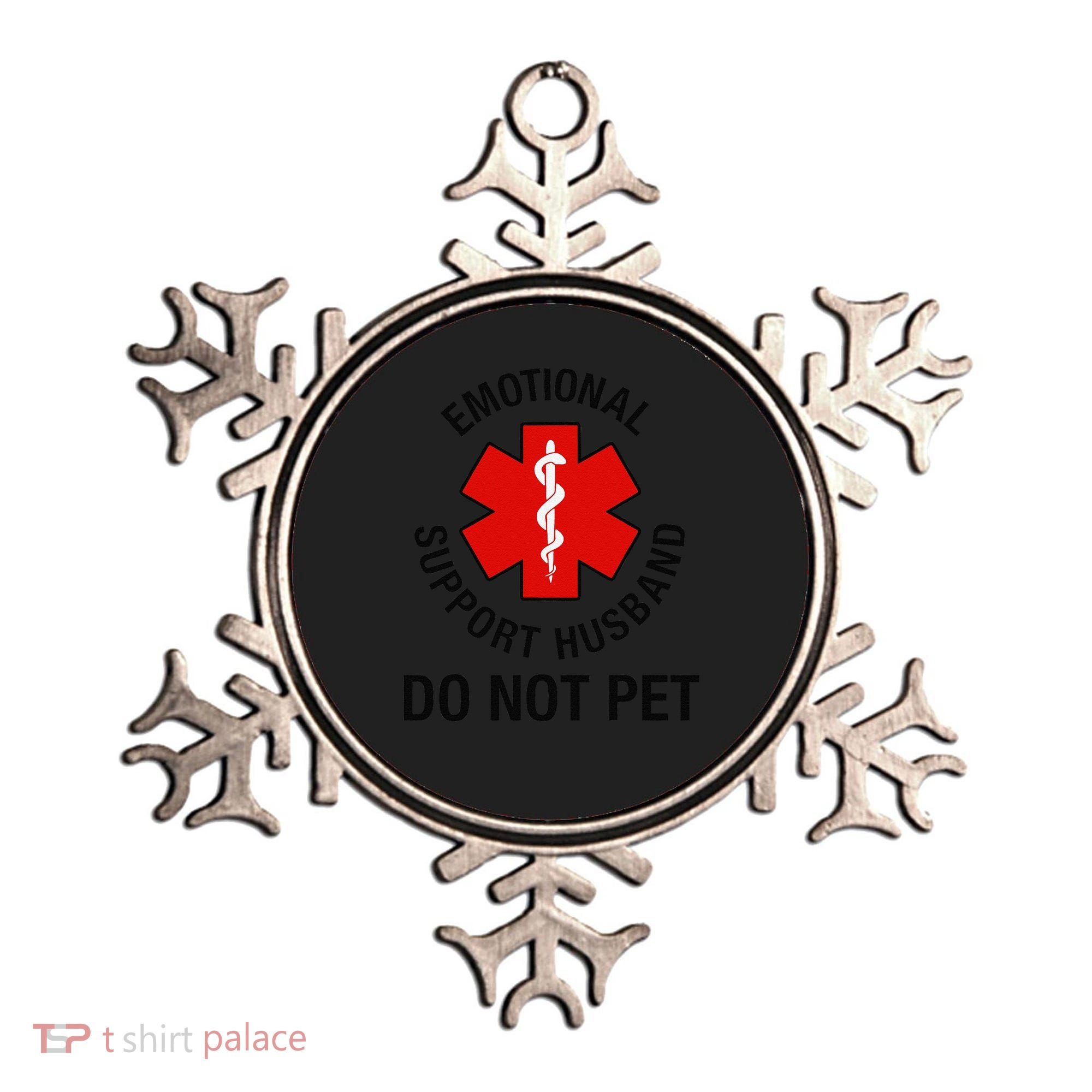 Funny Emotional Support Husband Do Not Pet Saying Ornament