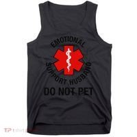 Funny Emotional Support Husband Do Not Pet Saying Tank Top thumb 0