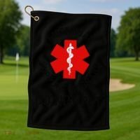 Funny Emotional Support Husband Do Not Pet Saying Golf Towel thumb 1