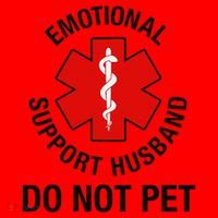 Funny Emotional Support Husband Do Not Pet Saying Santa Hat thumb 1