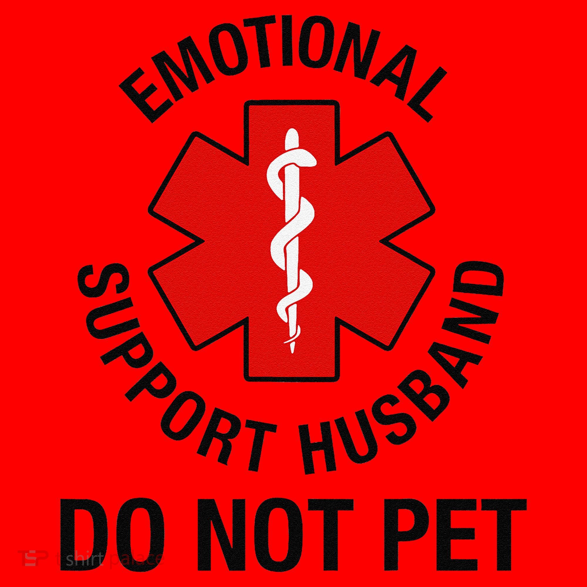 Funny Emotional Support Husband Do Not Pet Saying Santa Hat