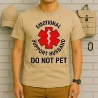 Funny Emotional Support Husband Do Not Pet Saying T-Shirt thumb 6