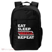 Funny Eat Sleep Wrestle Repeat Wrestling Gift Gift Backpack thumb 0