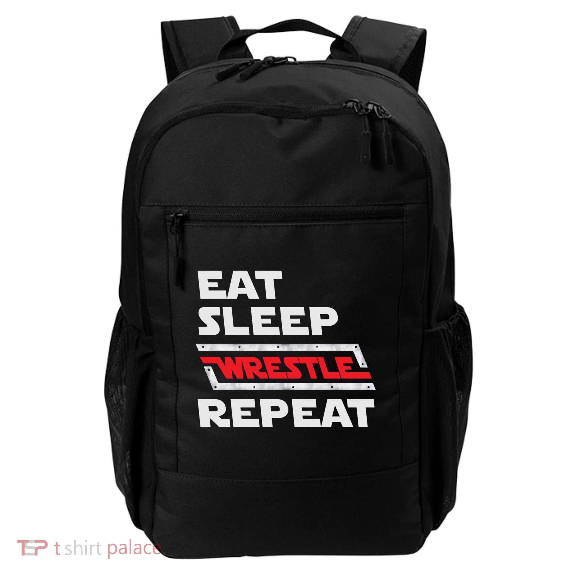 Funny Eat Sleep Wrestle Repeat Wrestling Gift Gift Backpack