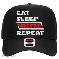 Funny Eat Sleep Wrestle Repeat Wrestling Gift Gift Hat thumb 0
