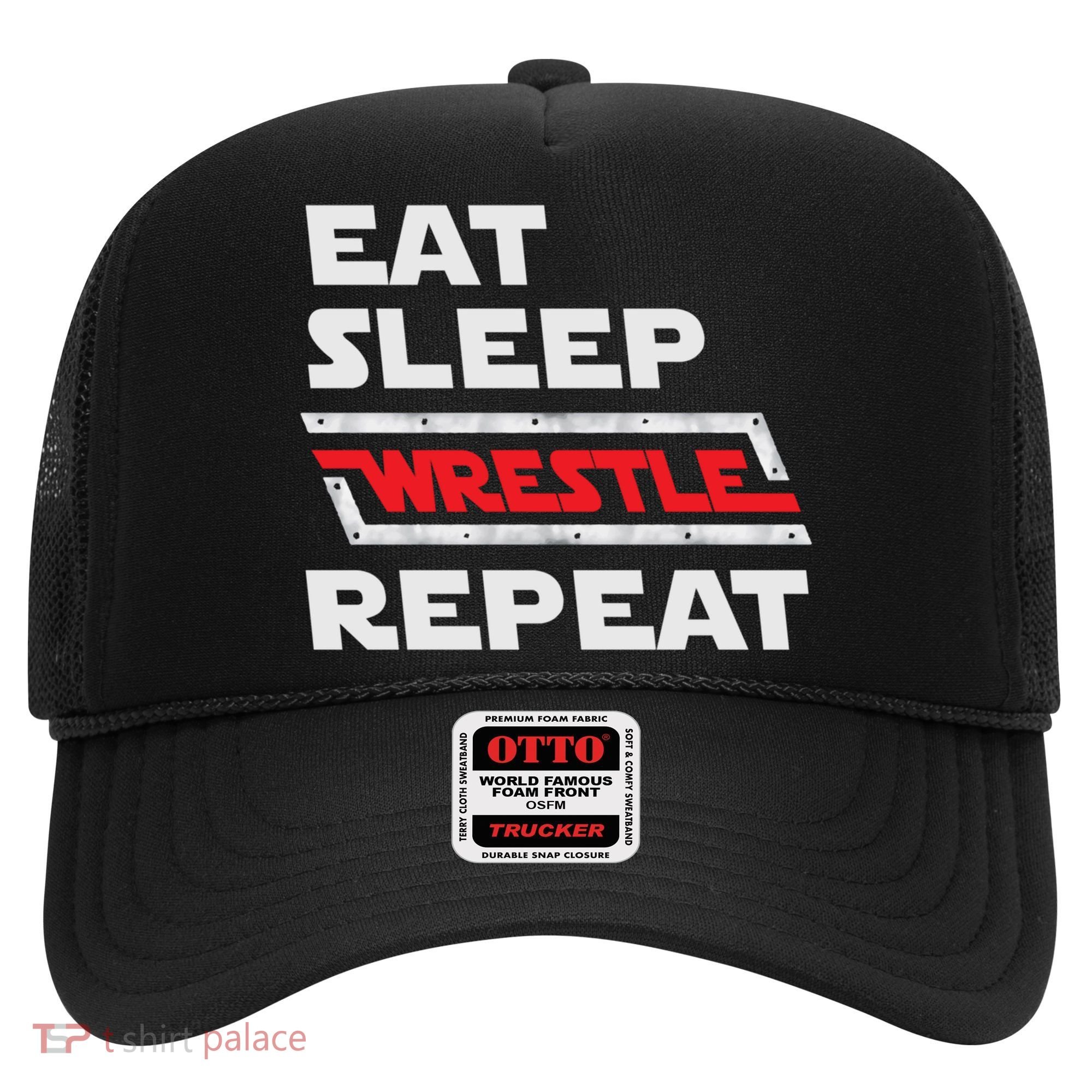 Funny Eat Sleep Wrestle Repeat Wrestling Gift Gift Hat