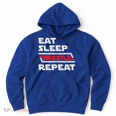 Funny Eat Sleep Wrestle Repeat Wrestling Gift Gift Hoodie