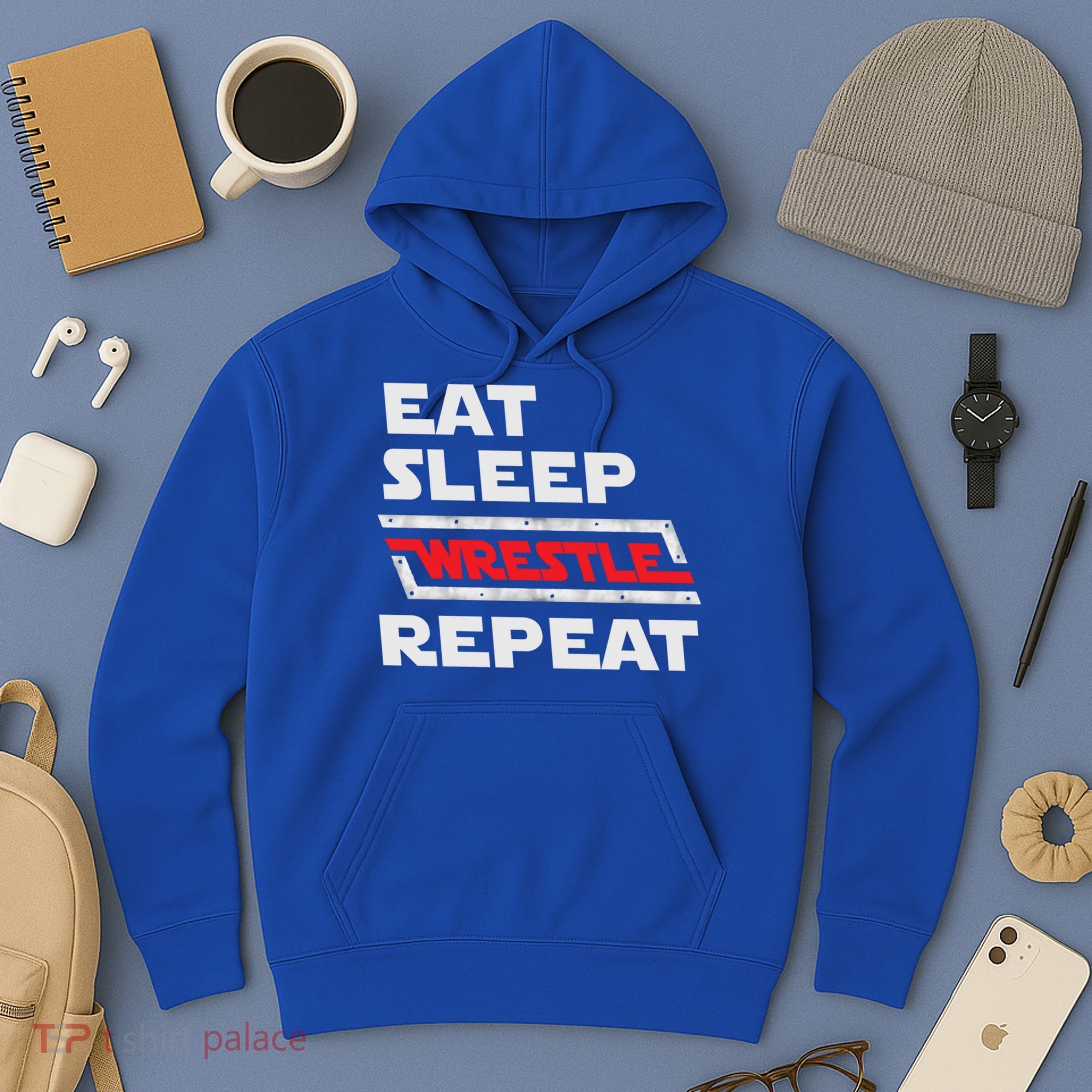 Funny Eat Sleep Wrestle Repeat Wrestling Gift Gift Hoodie