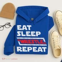 Funny Eat Sleep Wrestle Repeat Wrestling Gift Gift Hoodie thumb 4