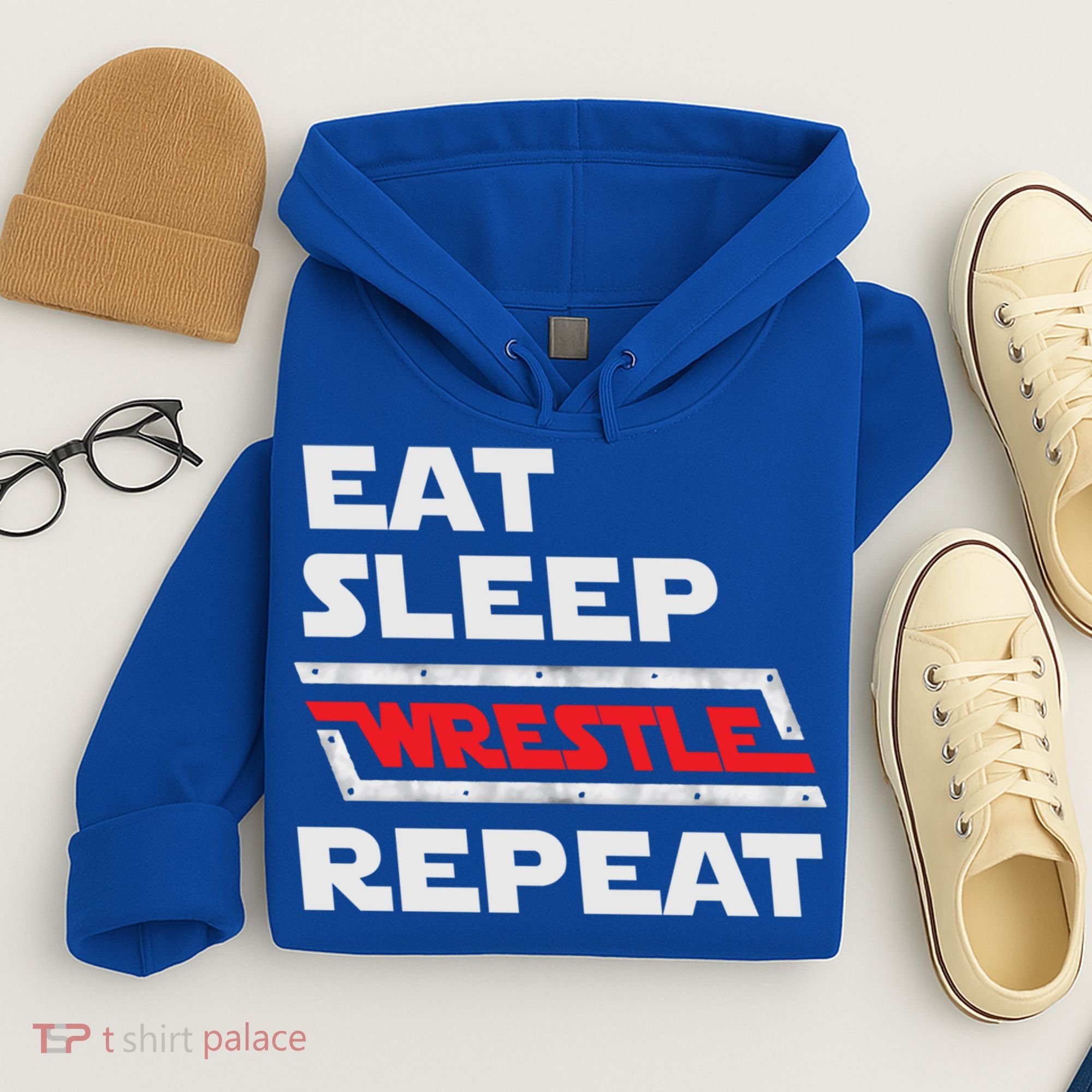 Funny Eat Sleep Wrestle Repeat Wrestling Gift Gift Hoodie