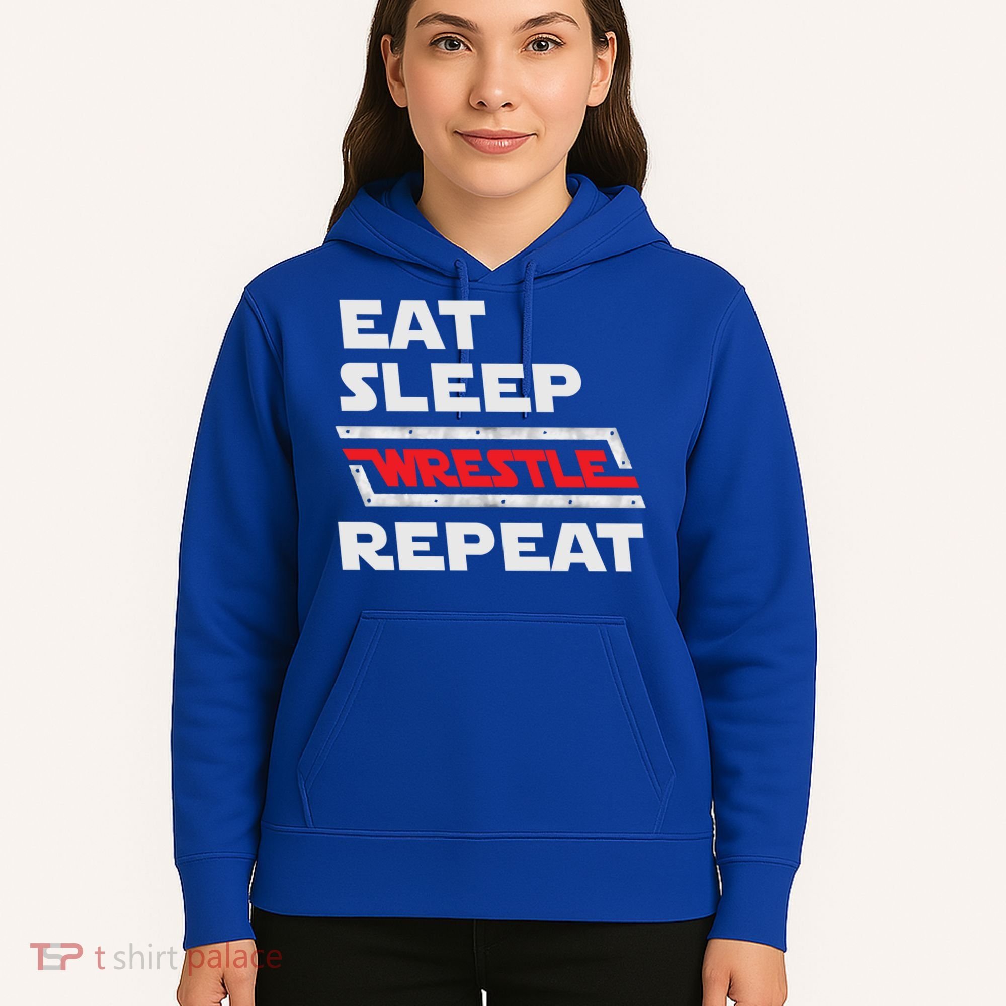 Funny Eat Sleep Wrestle Repeat Wrestling Gift Gift Hoodie