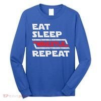 Funny Eat Sleep Wrestle Repeat Wrestling Gift Gift Long Sleeve Shirt thumb 0
