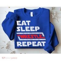 Funny Eat Sleep Wrestle Repeat Wrestling Gift Gift Sweatshirt thumb 2