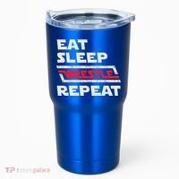 Funny Eat Sleep Wrestle Repeat Wrestling Gift Gift Tumbler thumb 0