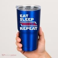 Funny Eat Sleep Wrestle Repeat Wrestling Gift Gift Tumbler thumb 2