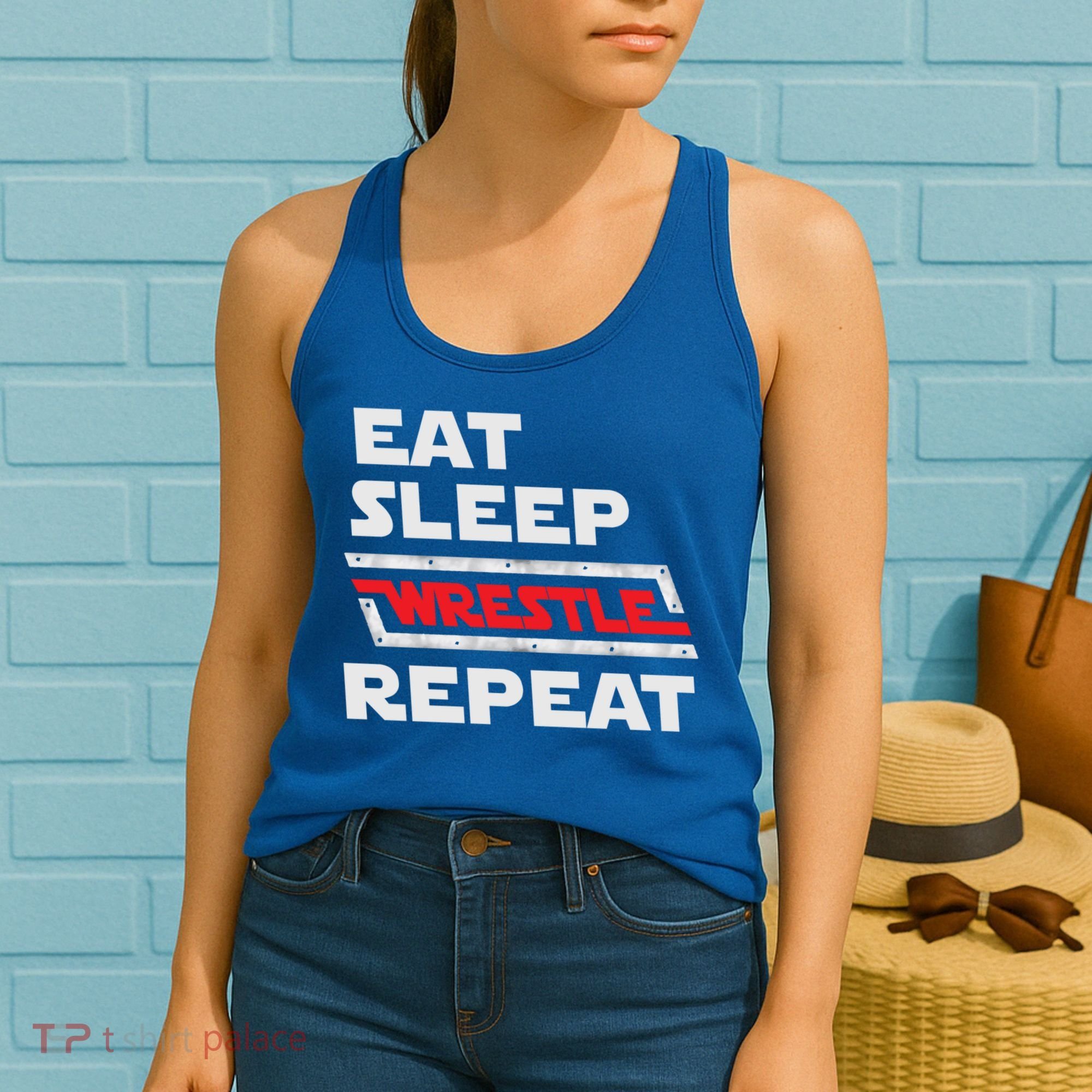Funny Eat Sleep Wrestle Repeat Wrestling Gift Gift Women's Tank Top
