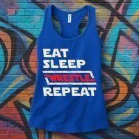 Funny Eat Sleep Wrestle Repeat Wrestling Gift Gift Women's Tank Top thumb 3