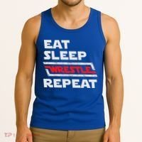 Funny Eat Sleep Wrestle Repeat Wrestling Gift Gift Tank Top thumb 3