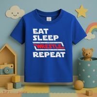 Funny Eat Sleep Wrestle Repeat Wrestling Gift Gift Toddler T-Shirt thumb 3