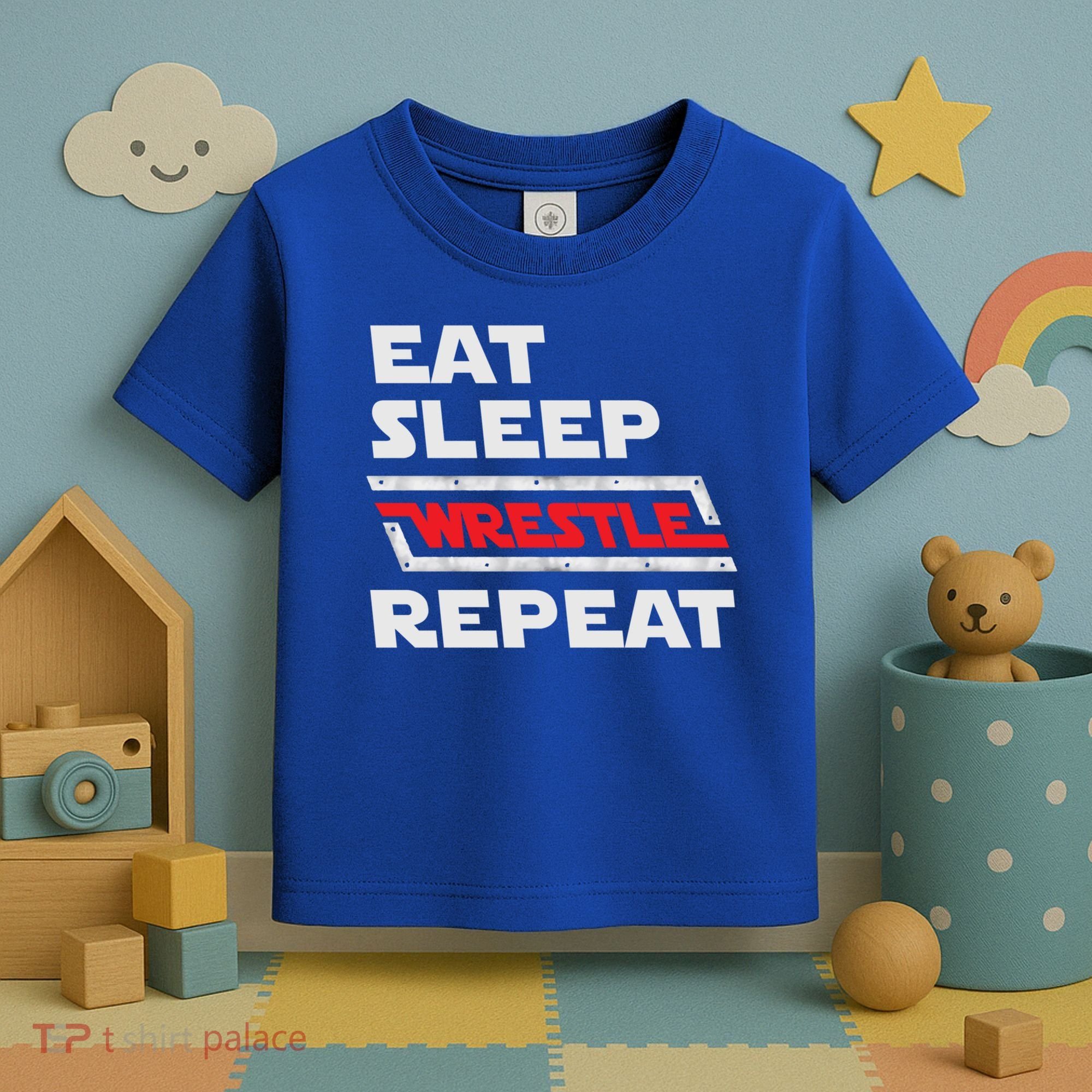 Funny Eat Sleep Wrestle Repeat Wrestling Gift Gift Toddler T-Shirt