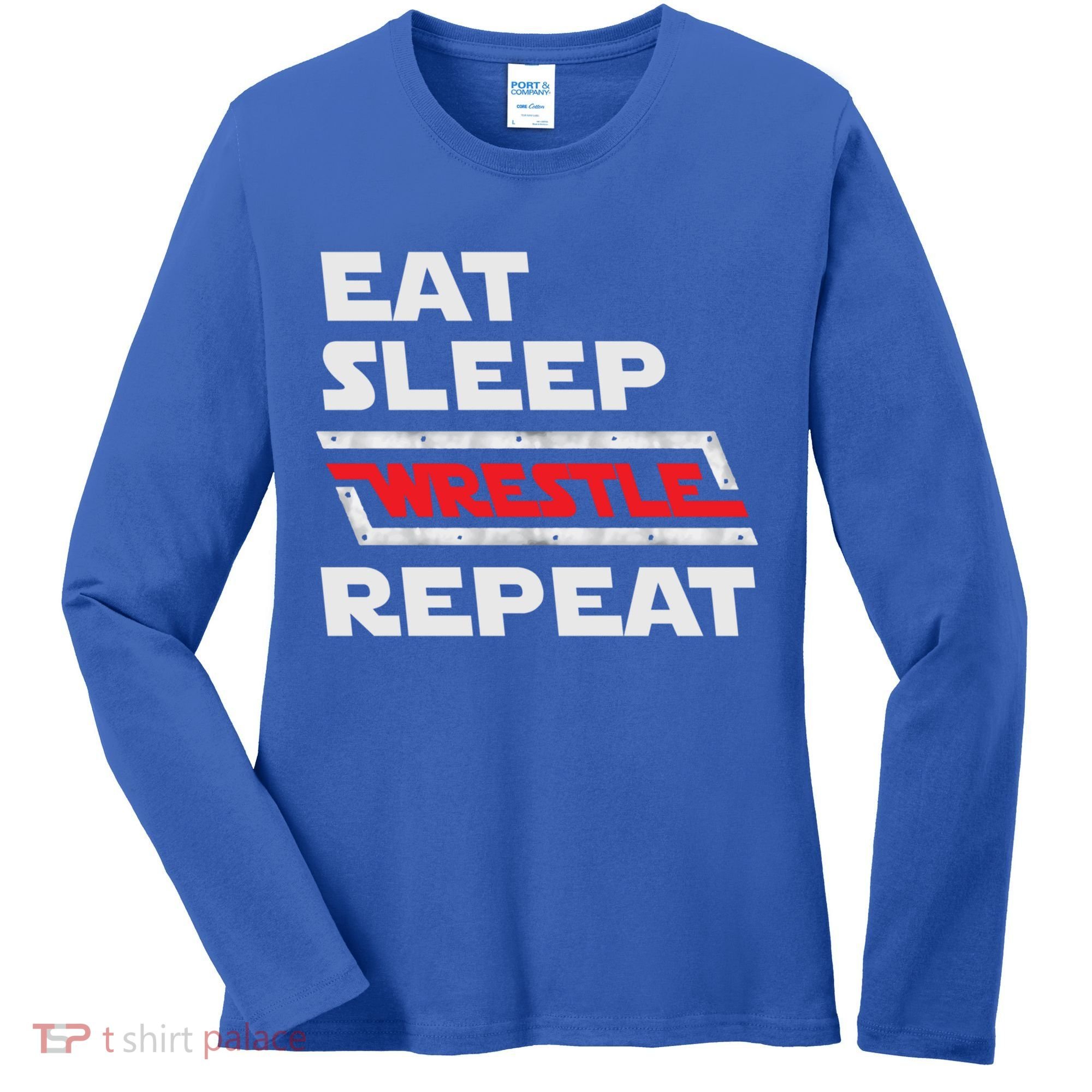 Funny Eat Sleep Wrestle Repeat Wrestling Gift Gift Women's Long Sleeve Shirt