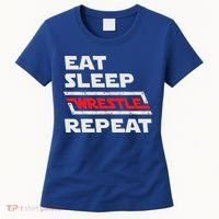 Funny Eat Sleep Wrestle Repeat Wrestling Gift Gift Women's T-Shirt thumb 0
