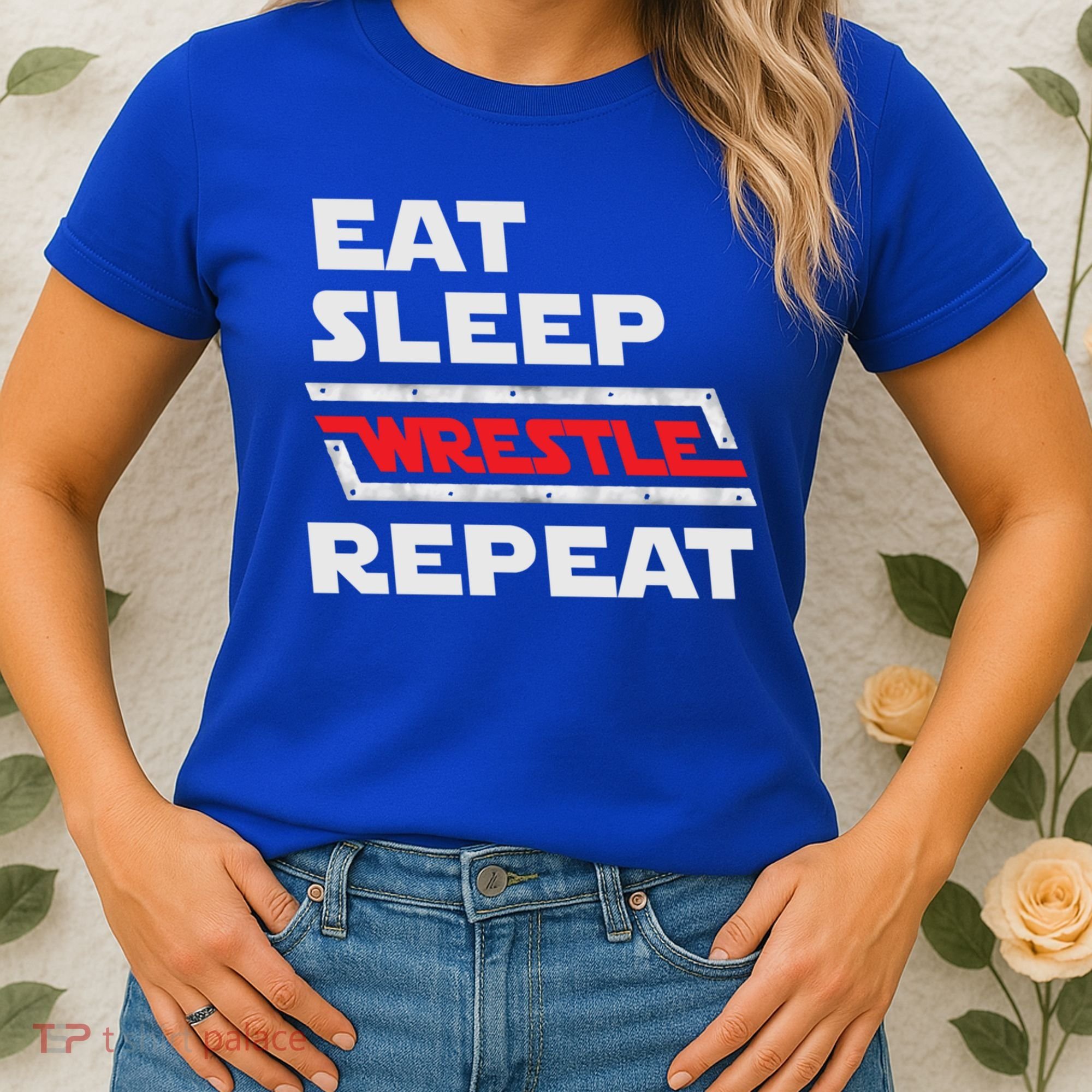 Funny Eat Sleep Wrestle Repeat Wrestling Gift Gift Women's T-Shirt