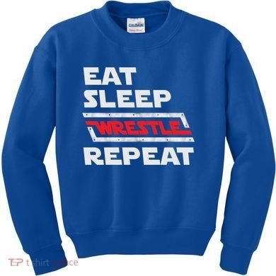 Funny Eat Sleep Wrestle Repeat Wrestling Gift Gift Kids Sweatshirt