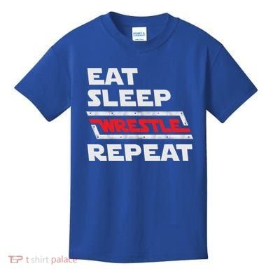 Funny Eat Sleep Wrestle Repeat Wrestling Gift Gift Kids T-Shirt