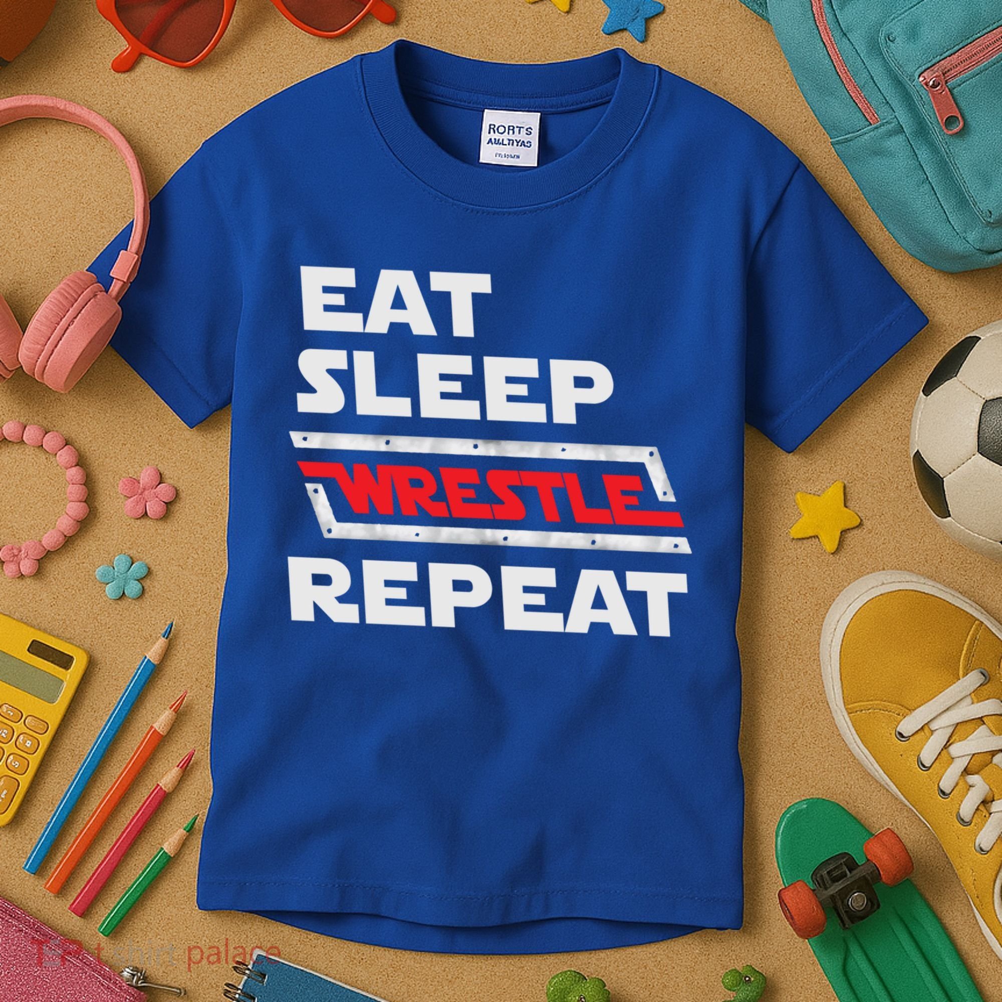 Funny Eat Sleep Wrestle Repeat Wrestling Gift Gift Kids T-Shirt