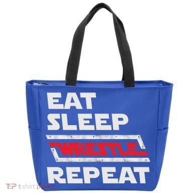Funny Eat Sleep Wrestle Repeat Wrestling Gift Gift Tote Bag