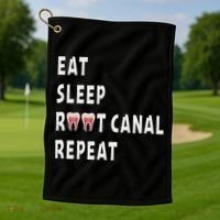 Funny Endodontist Saying Root Canal Dentist Endodontist Gift Golf Towel thumb 1