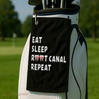 Funny Endodontist Saying Root Canal Dentist Endodontist Gift Golf Towel thumb 2