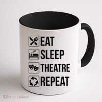 Funny Eat Sleep Theatre Repeat Gift Coffee Mug thumb 1