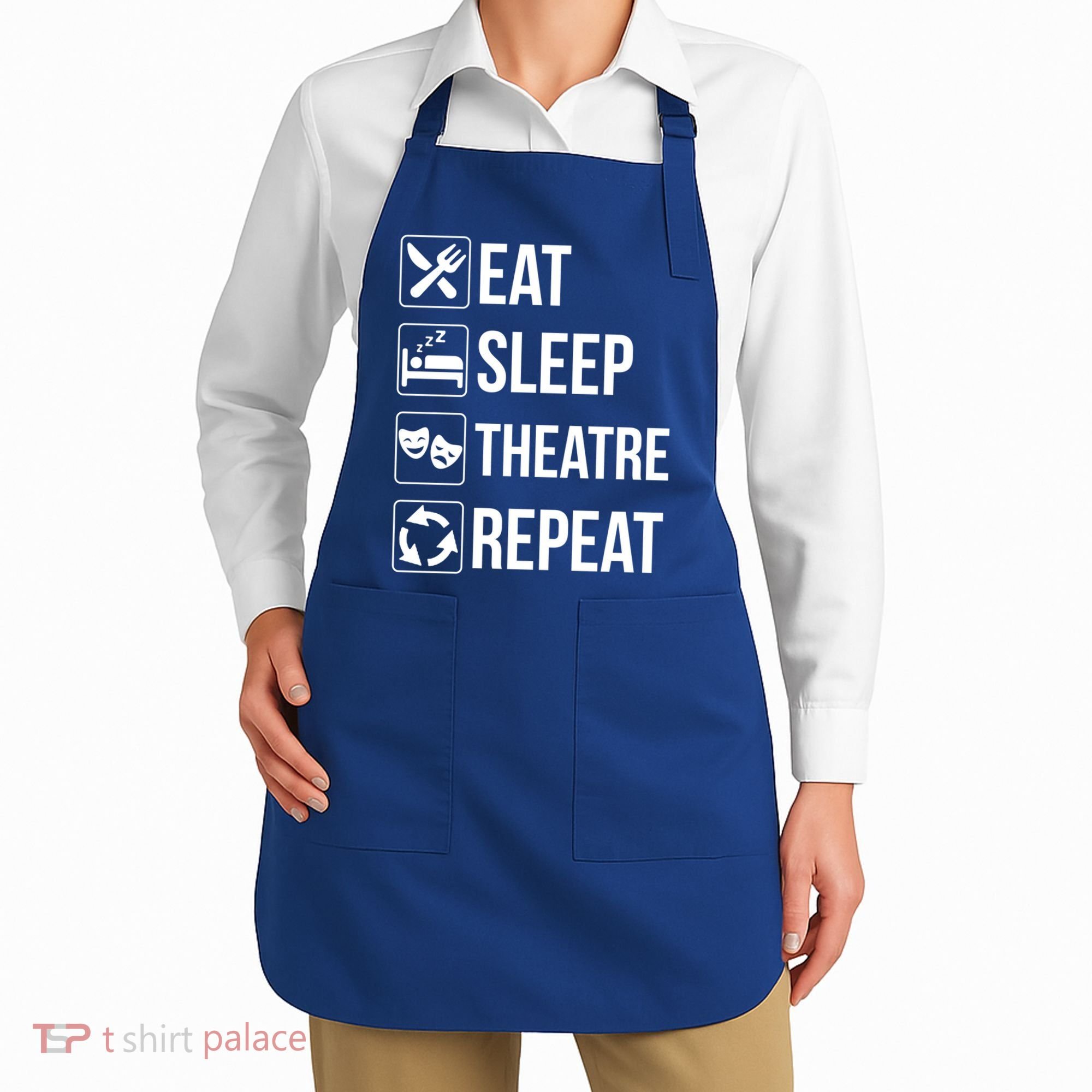 Funny Eat Sleep Theatre Repeat Gift Apron