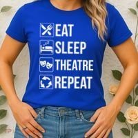 Funny Eat Sleep Theatre Repeat Gift Women's T-Shirt thumb 2