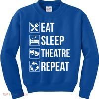 Funny Eat Sleep Theatre Repeat Gift Kids Sweatshirt thumb 0