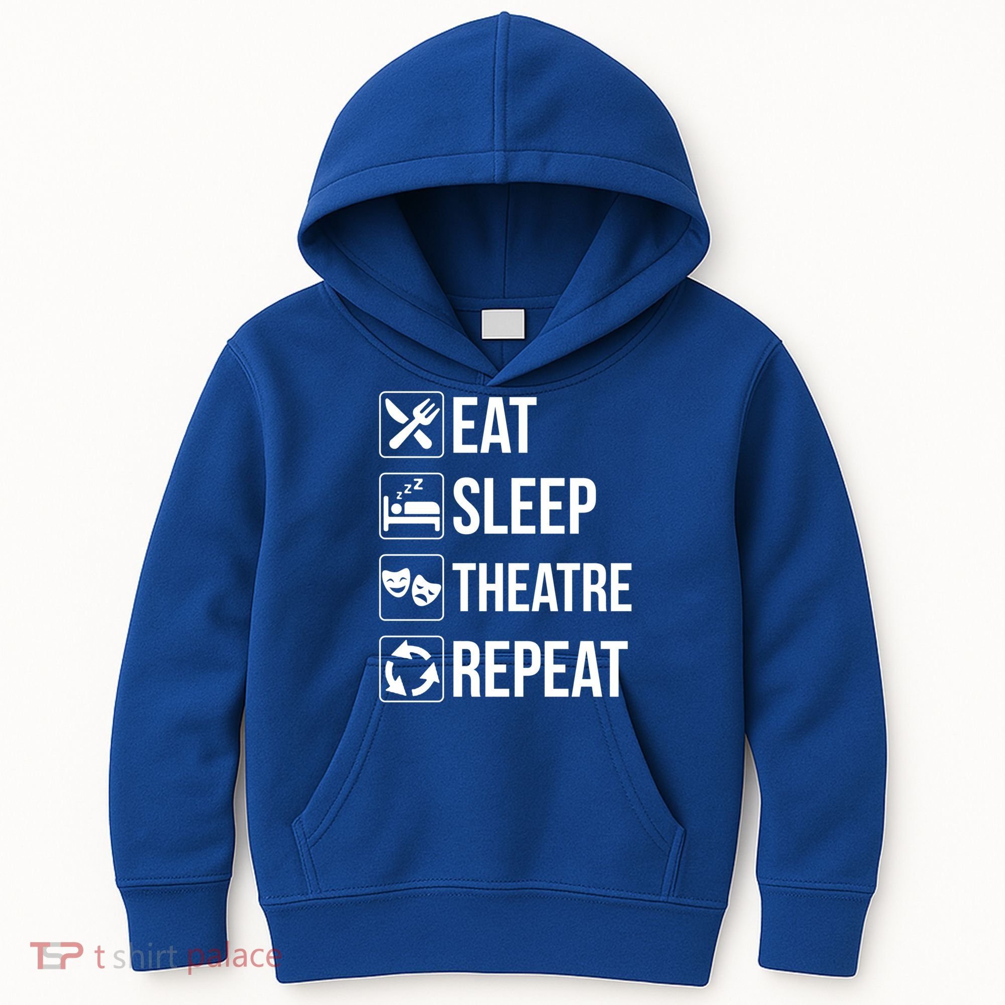 Funny Eat Sleep Theatre Repeat Gift Kids Hoodie