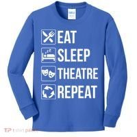Funny Eat Sleep Theatre Repeat Gift Kids Long Sleeve Shirt thumb 0