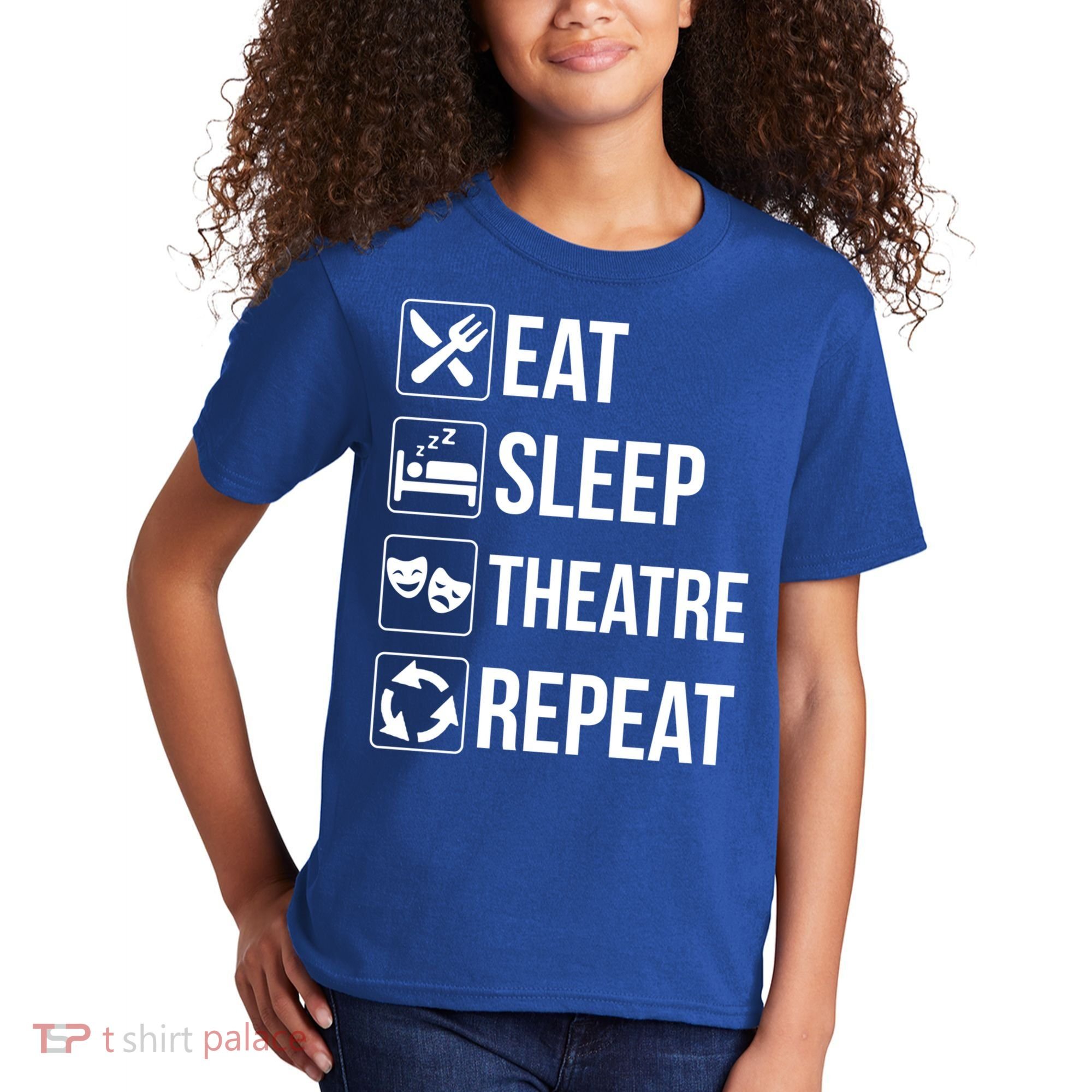 Funny Eat Sleep Theatre Repeat Gift Kids T-Shirt