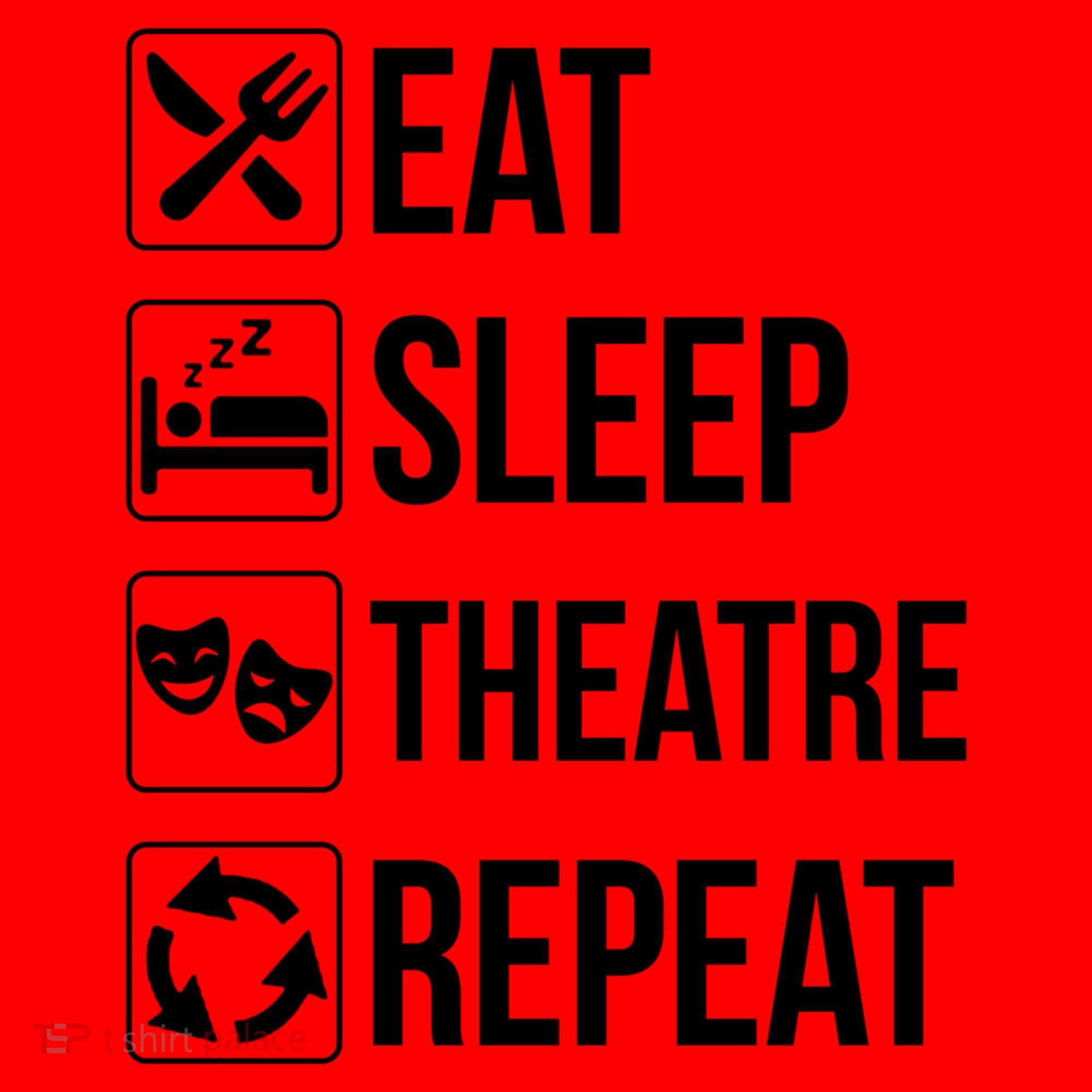 Funny Eat Sleep Theatre Repeat Gift Santa Hat
