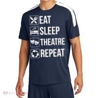 Funny Eat Sleep Theatre Repeat Gift Sport-Tek Competitor United Soccer Jersey thumb 0